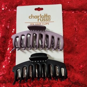 Charlotte Russe Purple and Black 2 Pack Claw Clip